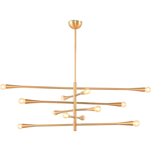 Dahlia Ceiling Pendant Light in Brushed Gold Steel